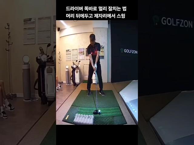 드라이버 똑바로 멀리 잘치는법 머리뒤에두고 제자리에서 스윙