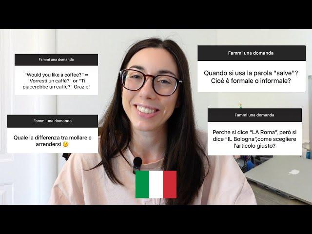 Italian Vocabulary Q&A: Roma o La Roma? Buondì o Buongiorno? Arrendersi o Mollare? (Sub)