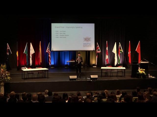 WIDPSC 2017 World Champion Impromptu Speaking - Liam Brown