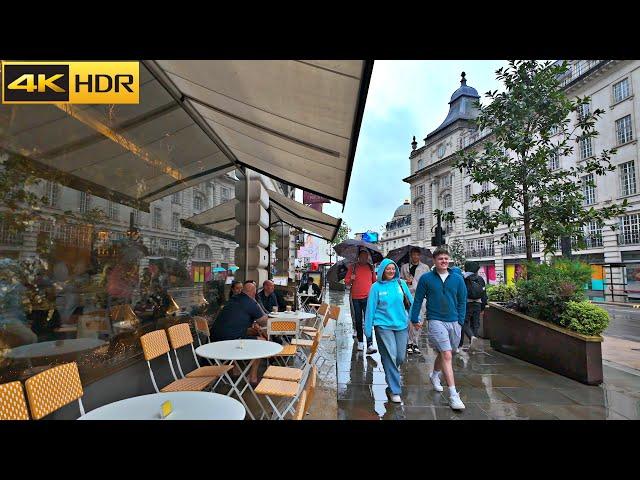 London's Rainy Walk-Aug 2024 ️ The rainy streets of London[4K HDR]