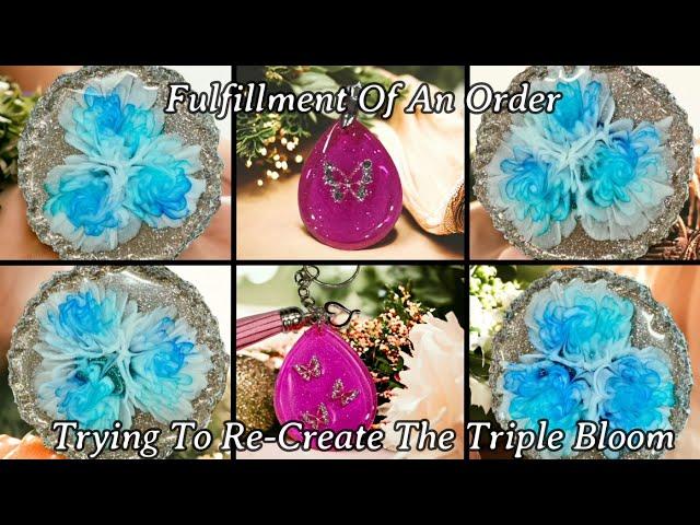 #497 Order Fulfillment of 4 Triple Bloom Coasters!