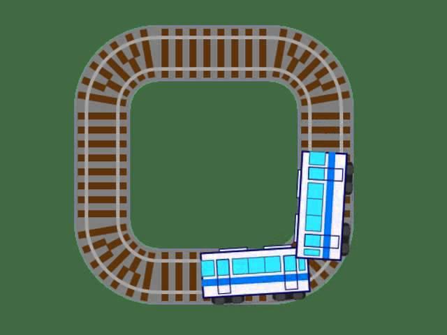 Train position based on two shafts of each car.