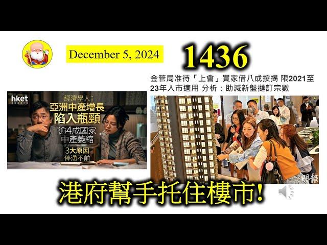 港府幫手托住樓市! [第1436集] 最近樓市比較活躍，賣出很多單位，現在陸續要上會。在希望唔好撻訂嘅情況之下，金融管理局有特別安排，要銀行承受多啲風險，務求令到「中產」可以順利想到會，這招掂嗎？