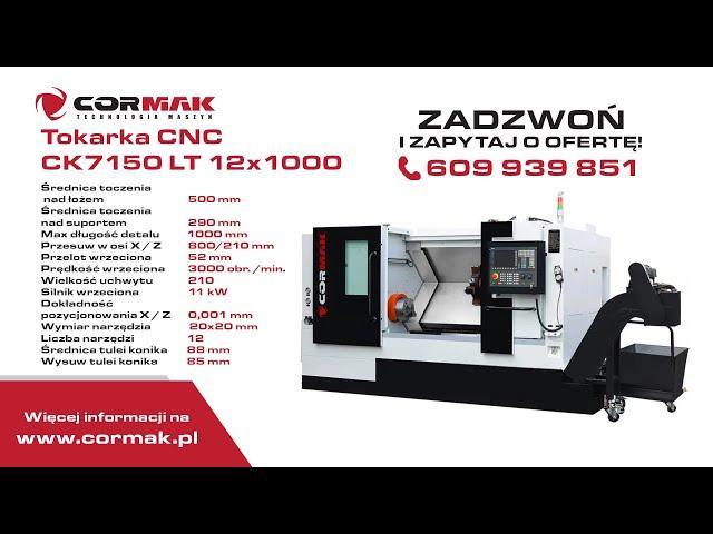 CNC metal lathe CORMAK CK7150 12x1000