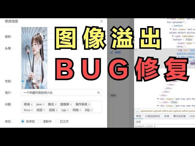 改个头像溢出的小BUG，无伤大雅【程序员鱼皮】