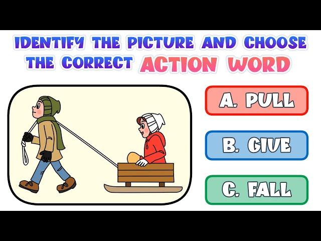 Quiz Time | Action Words Quiz | English Quiz for Kids | Picture Trivia | Identify the Image