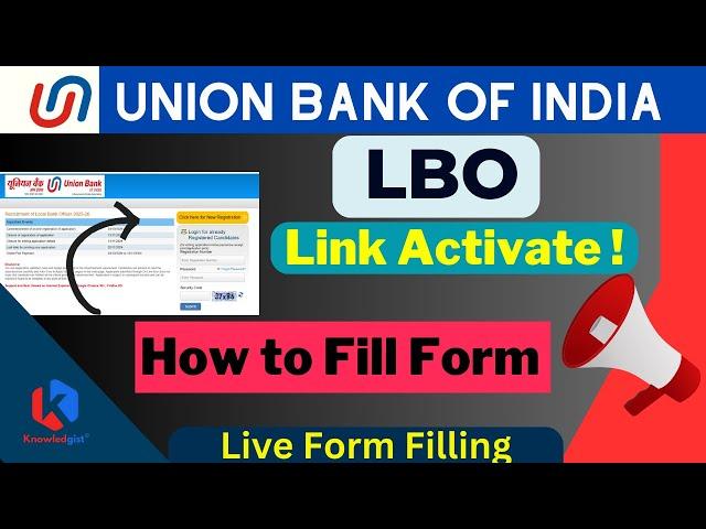 Union Bank LBO 2024 | Local Bank Officer | Link Activate | Live Form Filling with Prakul Sir