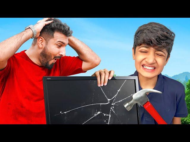 Breaking My Lil Brother's Monitor And Buying Him A New One!