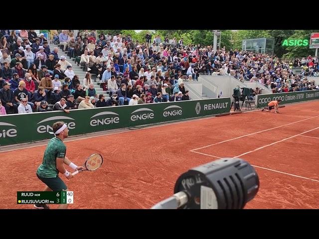 RUUD VS RUUSUVUORI | MATCH HIGHLIGHT | COURT LEVEL VIEW | ROLAND GARROS 2022