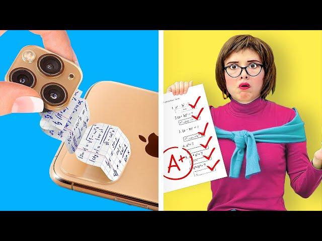 SNEAKY SCHOOL HACKS FOR A TEST! || Funny School DIYs And Tricks by 123 Go! Live