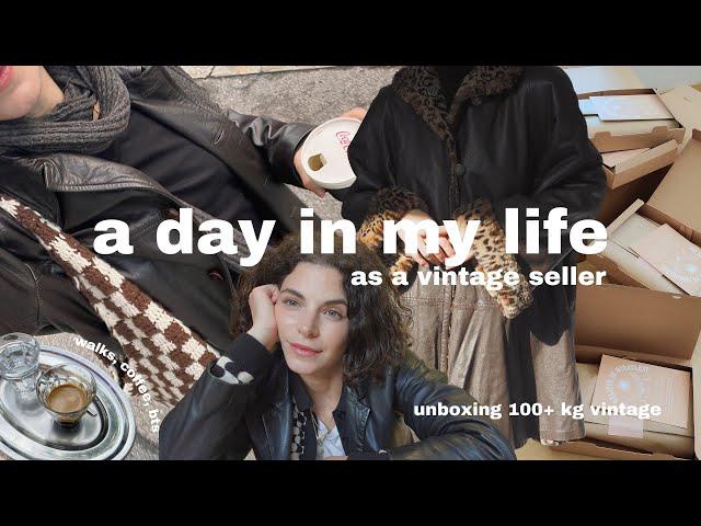 a day in my life as a vintage seller, unboxing 100+ kg vintage & more bts of m y small business 