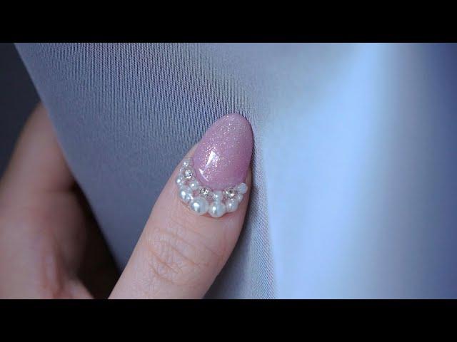 【ENG SUB】Glamorous Pearl and Diamond Nails | ageha Non Wipe Top Gel Review |珍珠钻石美甲|ageha免洗封层测评| 2023