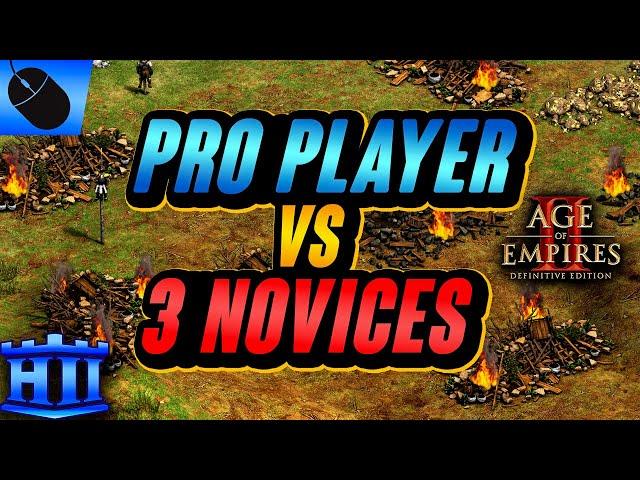 Professional Player vs 3 Novices | AoE2