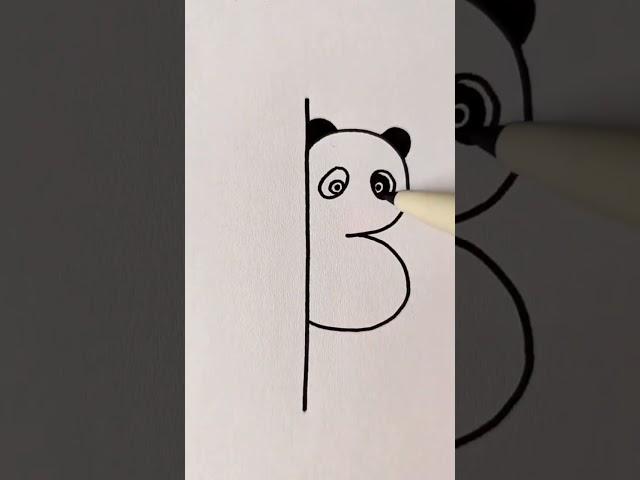 #Panda drawing with letter B##Anvi girl