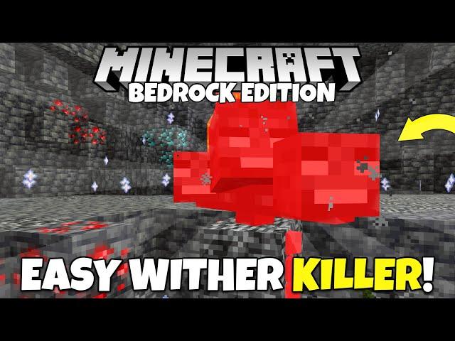 Minecraft Bedrock: EASIEST Wither Killer Tutorial! Defeat The Wither Boss! MCPE Xbox PS5 PC