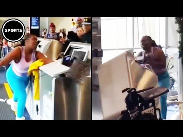 Miami Airport Karen Literally Destroys Gate In Fit Of Rage