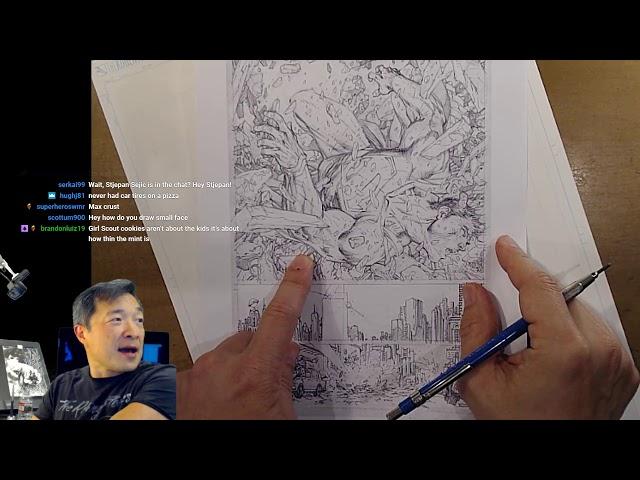 Drawing a page of comics featuring Superman! Art Stream with Jim Lee