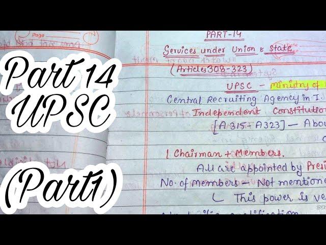 Part 14 ~~ UPSC (Part1) || lec.62 || Handwritten notes || Indian Polity || An aspirant !