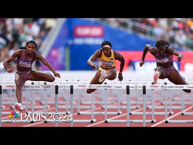 Masai Russell finds EXTRA GEAR to make first Olympics in 100m hurdles final | NBC Sports