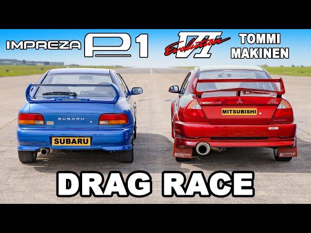 Subaru Impreza P1 v Mitsubishi Evo: DRAG RACE