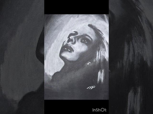 Beauty Rises From White Charcoal Chaos #art #portrait #sketch #drawing #artist #youtubeartist