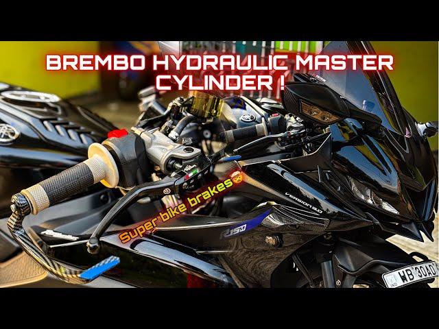 Super Bike Brakes on R15 V3|| Brembo hydraulic master cylinder || Improve your brakes