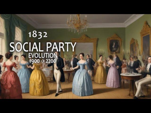 The Evolution the SOCIAL PARTY from 1900 BC to 2200 (4K video)