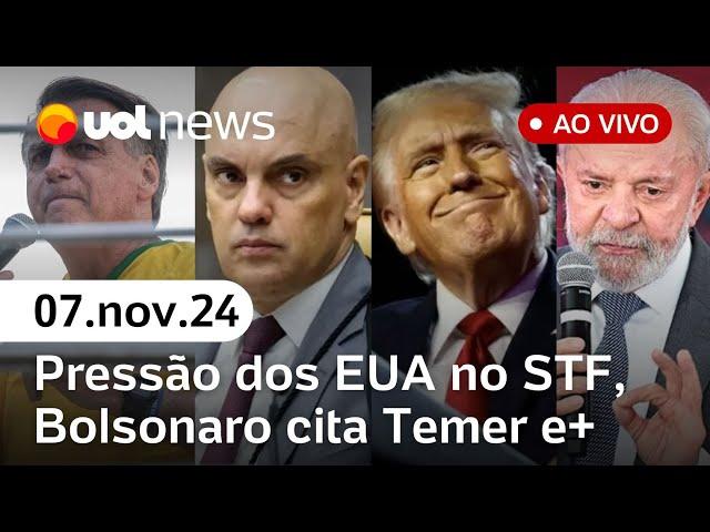 Trump eleito: STF espera pressão dos EUA; Bolsonaro inelegível cita Temer vice e+notícias | UOL News