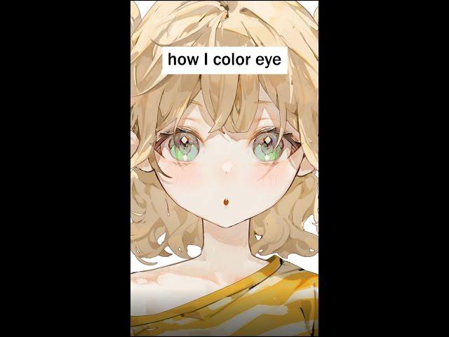 How I color eye 目の塗り方  #digitalart #arttutorial #art #illustrationmaking #イラストメイキング #イラスト#animeart