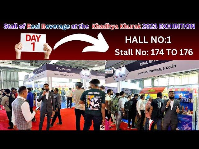 Stall of Real Beverage at the  Khadhya Khurak 2023 EXHIBITION - HALL NO:1 ,Stall No: 174 TO 176