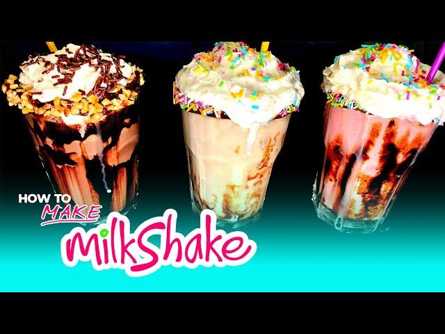 طرز تهیه میلک شیک شکلاتی، توت فرنگی و موزی فقط در ۵ دقیقه | How To Make Milk Shake in 5 minutes