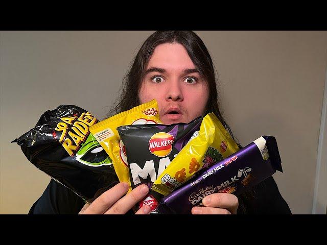 AMERICAN TRIES UK CRISPS AND CHOCOLATE