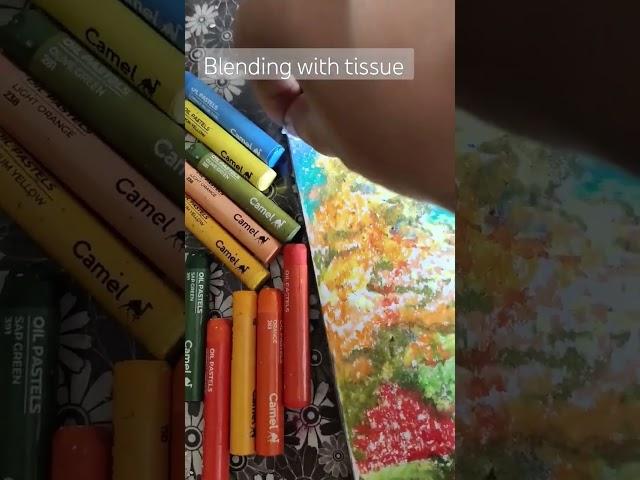 oil pastel blending #shortvideo #sketchingtips