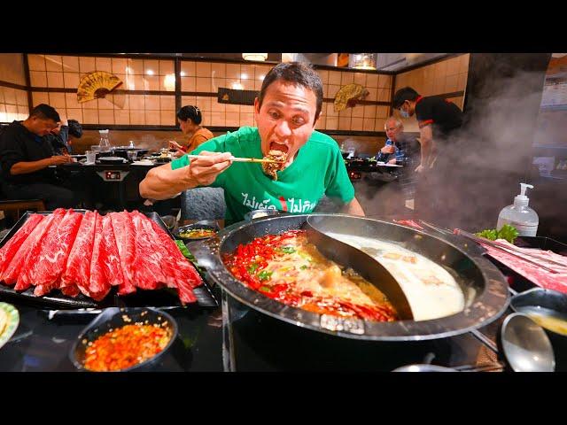 Insane Sichuan Chinese Food!! BEST SPICY HOT POT + Dino Mala Ribs in Los Angeles!!