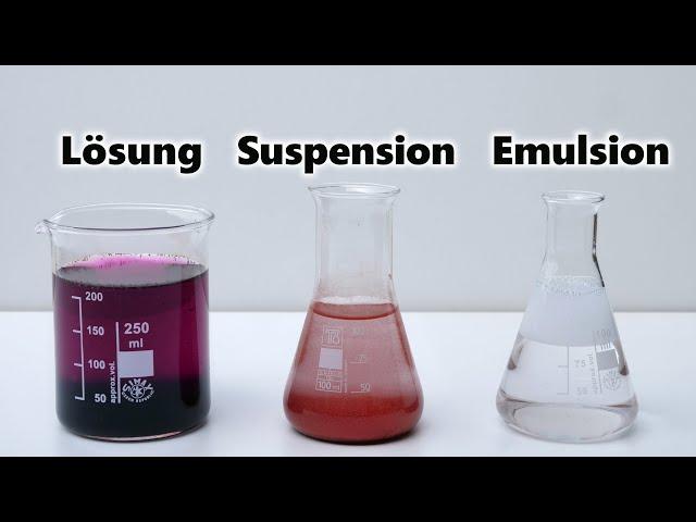 Dispersion - Suspension - Emulsion - Lösung  Chemie Tutorial | JJChemistry [𝟰𝗞]