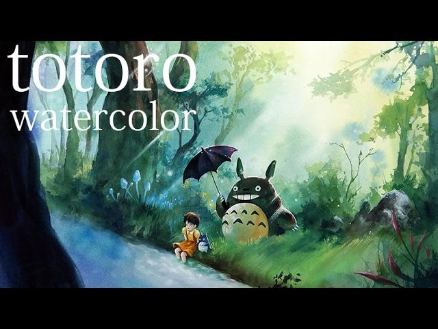 Totoro watercolor illustration-speedpainting-[erudaart]