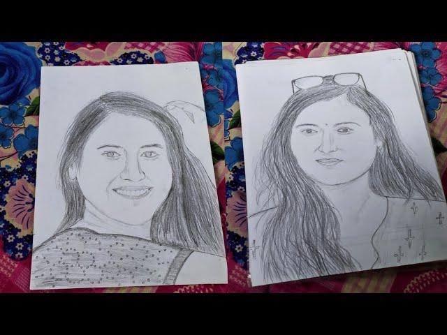 Pencil Sketching of some beautiful girls  | JAD Sketching |JAD Creations
