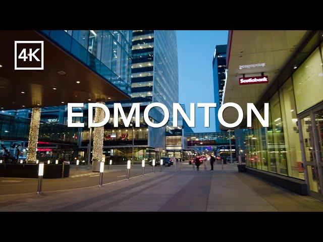 [4K Walk]  Downtown Edmonton January 2024 ️ Explore Canada ASMR | エドモントン・散策