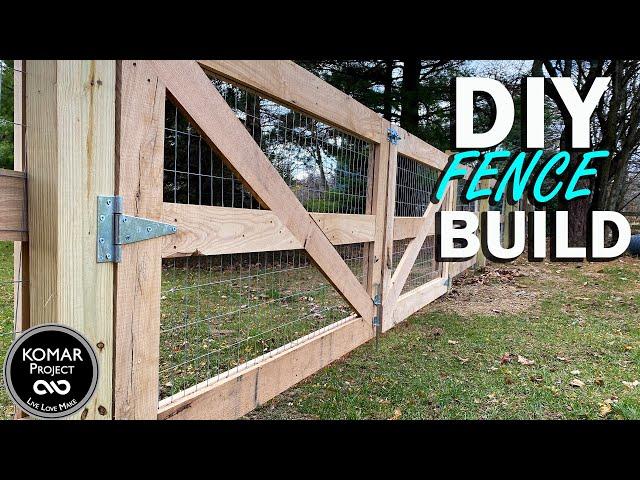 How to Build a Fence from Start to Finish with Wire to keep Critters In or Out // DIY Fence Project