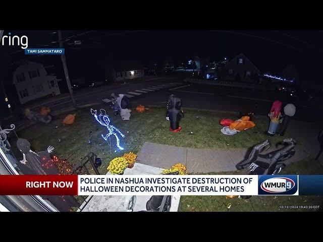 Halloween decorations destroyed, vandalized at several homes in Nashua