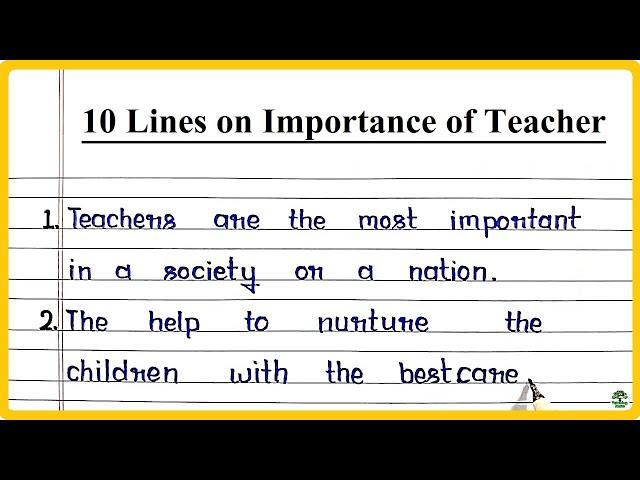 10 Lines on Importance of Teacher | Importance of Teacher 10 Points Essay | Importance of Teacher