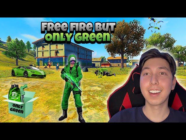 Free Fire but Only Green  | Only green Challenge  - Mehdix Free Fire