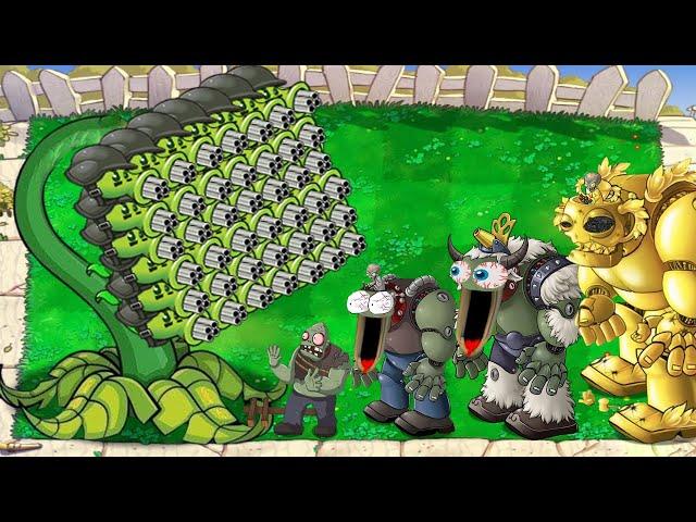 Threepeater Gatling Vs Giga Gargantuar Vs Dr Zomboss Plants Vs Zombies Battlez