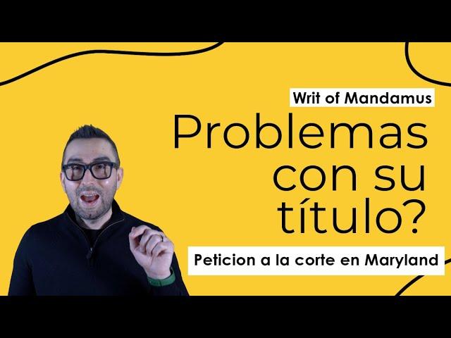 Le dieron un Writ of mandamus en el MVA para ir a una corte local y registrar su vehículo?