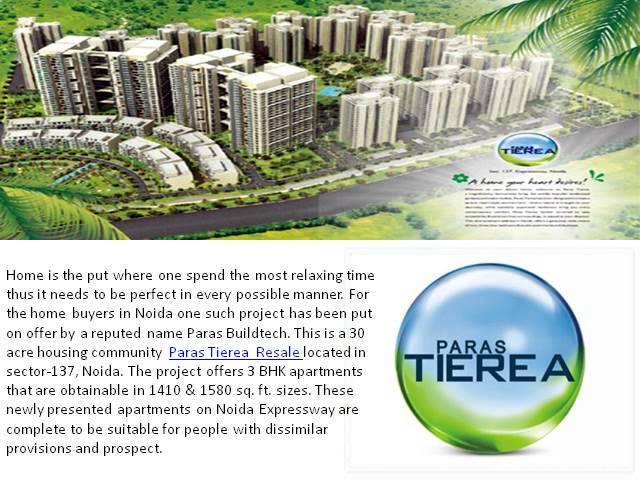 Paras Tierea Resale  Duplex, 9910008098 Low Rise Floor, Studio Sector 137  Noida Expressway