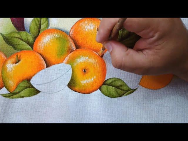 Aprenda Pintar Laranjas Pintura em Tecido Parte 2, Aula 513 Bruno Silva