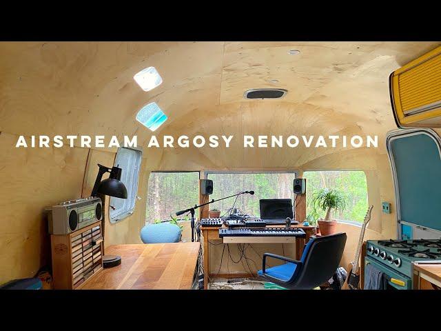 Curved Plywood, Rubber Bathroom -  Renovated 1976 Airstream Argosy Tiny Home/Studio Walkthrough