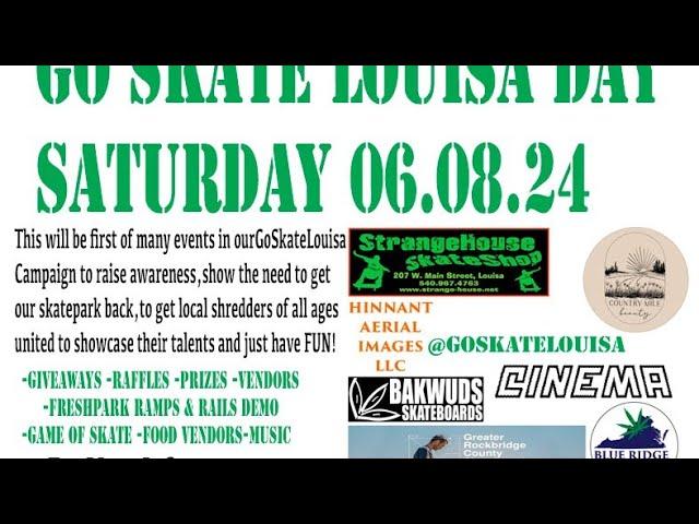 GoSkateLouisa is live! GoSkateLouisaDay: There WILL be Shred!