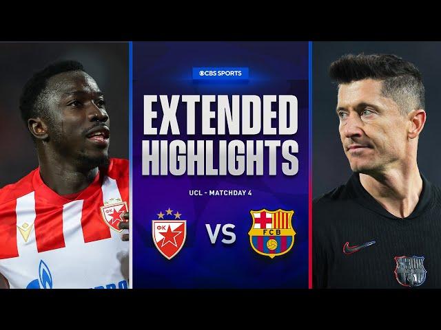 Crvena zvezda vs. Barcelona: Extended Highlights | UCL League Phase MD 4 | CBS Sports Golazo