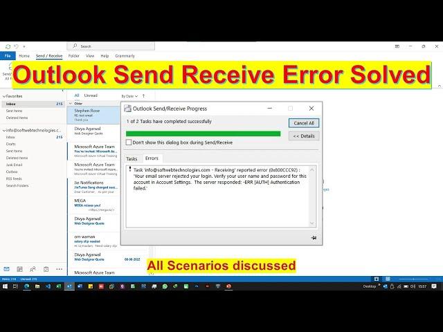 Outlook Send Receive Error Solution | How to fix outlook send receive error solved